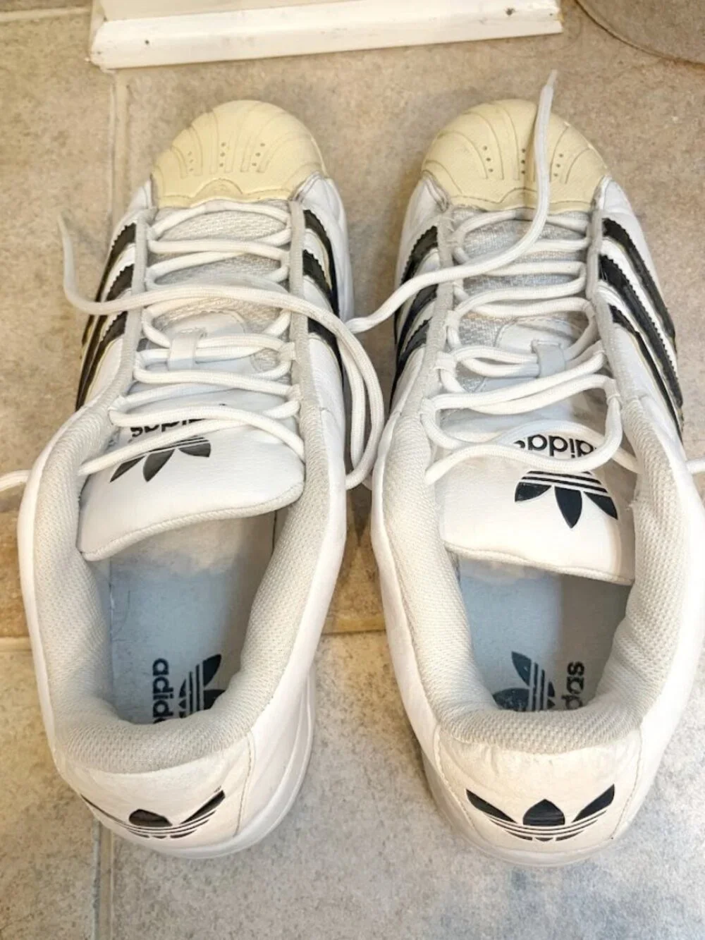 Adidas Superstar Leather Vintage Lace Up Low Top Shell Toe Sneakers